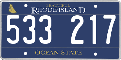 RI license plate 533217