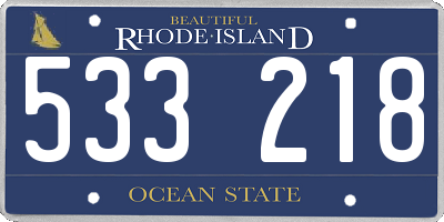 RI license plate 533218
