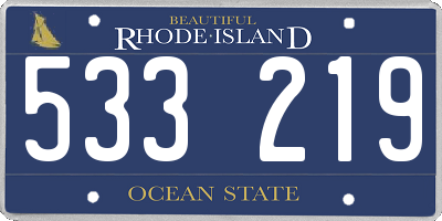 RI license plate 533219