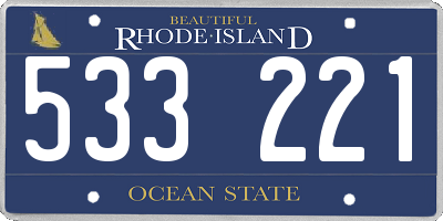 RI license plate 533221