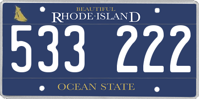 RI license plate 533222