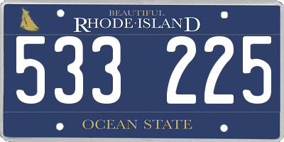 RI license plate 533225