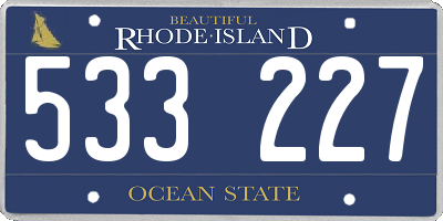 RI license plate 533227