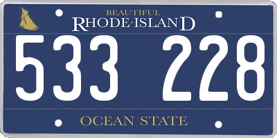 RI license plate 533228