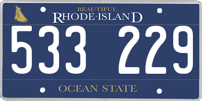 RI license plate 533229