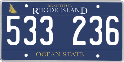RI license plate 533236