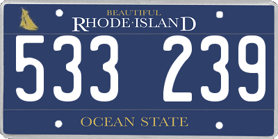 RI license plate 533239