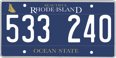 RI license plate 533240