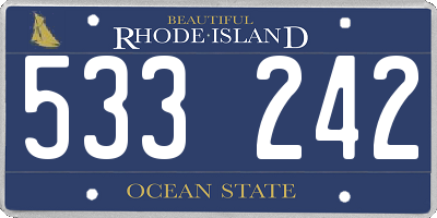 RI license plate 533242
