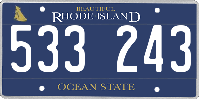 RI license plate 533243