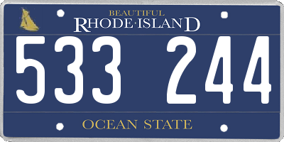 RI license plate 533244