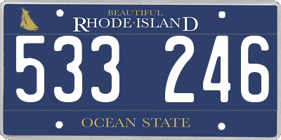 RI license plate 533246