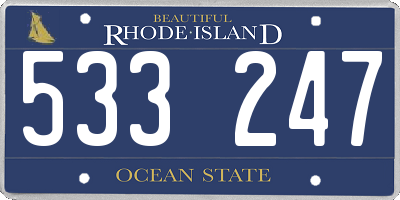 RI license plate 533247