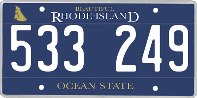 RI license plate 533249