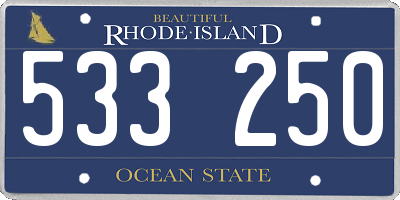 RI license plate 533250