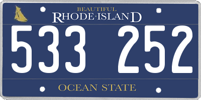 RI license plate 533252