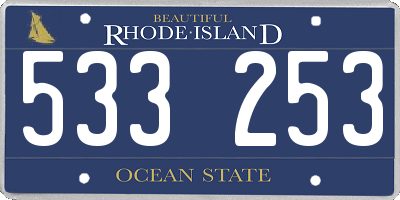 RI license plate 533253