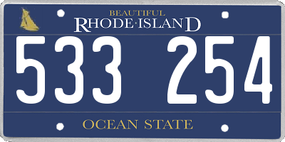 RI license plate 533254