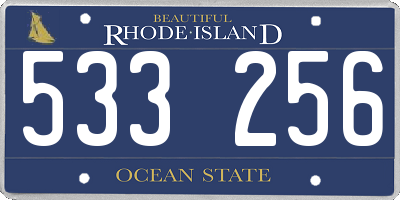 RI license plate 533256