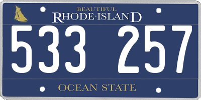 RI license plate 533257
