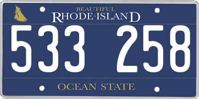 RI license plate 533258