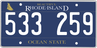 RI license plate 533259