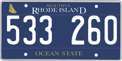 RI license plate 533260