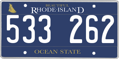 RI license plate 533262