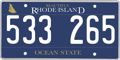 RI license plate 533265