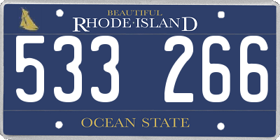 RI license plate 533266