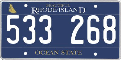 RI license plate 533268