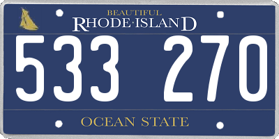 RI license plate 533270