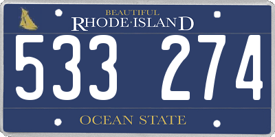 RI license plate 533274
