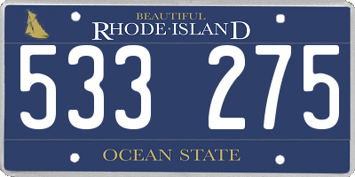 RI license plate 533275