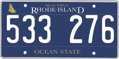 RI license plate 533276