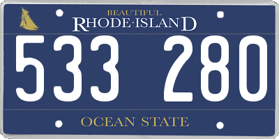 RI license plate 533280