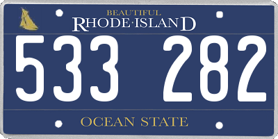 RI license plate 533282