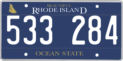 RI license plate 533284
