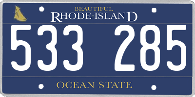 RI license plate 533285