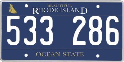 RI license plate 533286