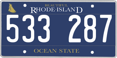 RI license plate 533287