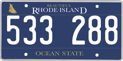 RI license plate 533288