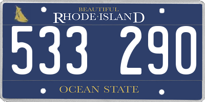 RI license plate 533290