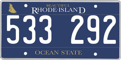 RI license plate 533292