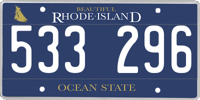 RI license plate 533296