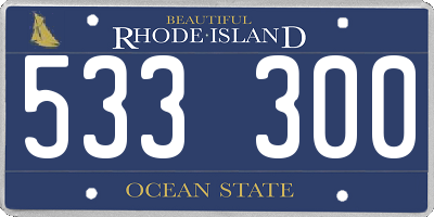 RI license plate 533300