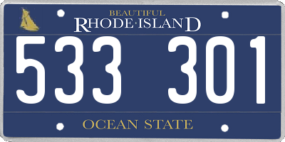 RI license plate 533301