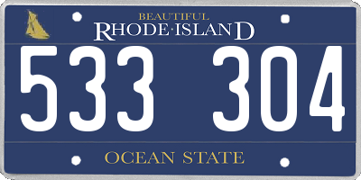 RI license plate 533304