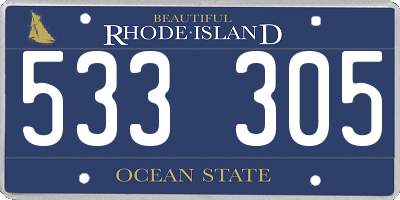 RI license plate 533305