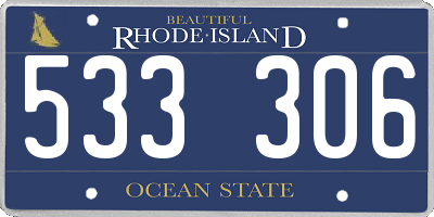 RI license plate 533306